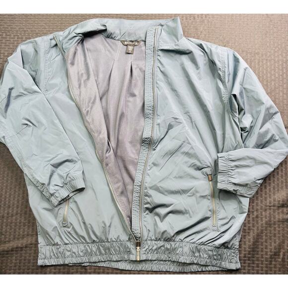 Athleta Windbreaker, Mesh Lined, Water Resistant Blue/Grey Women's Large - Picture 3 of 5